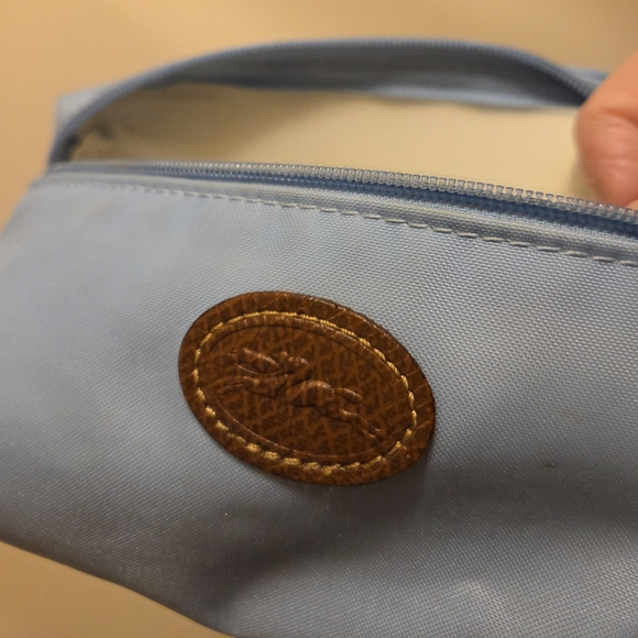 EUC Longchamp Sky Blue Tote with Brown Leather and Gold Details - Picture 7 of 7